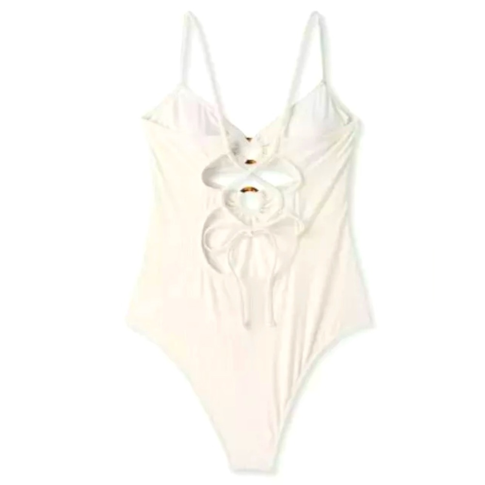 Shade & Shore Double Ring Ribbed One Piece Swimsuit Small NWT - Picture 2 of 12